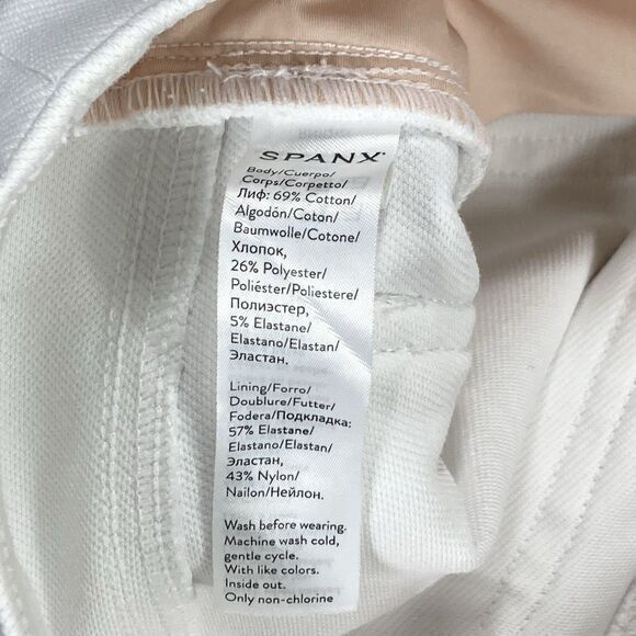 Spanx Skinny Ankle Jeggings Womens M White Stretch Comfy Pull On Shaping Pants - Picture 14 of 14